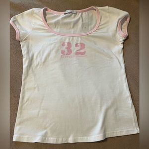 Ossira White Light Pink Tshirt